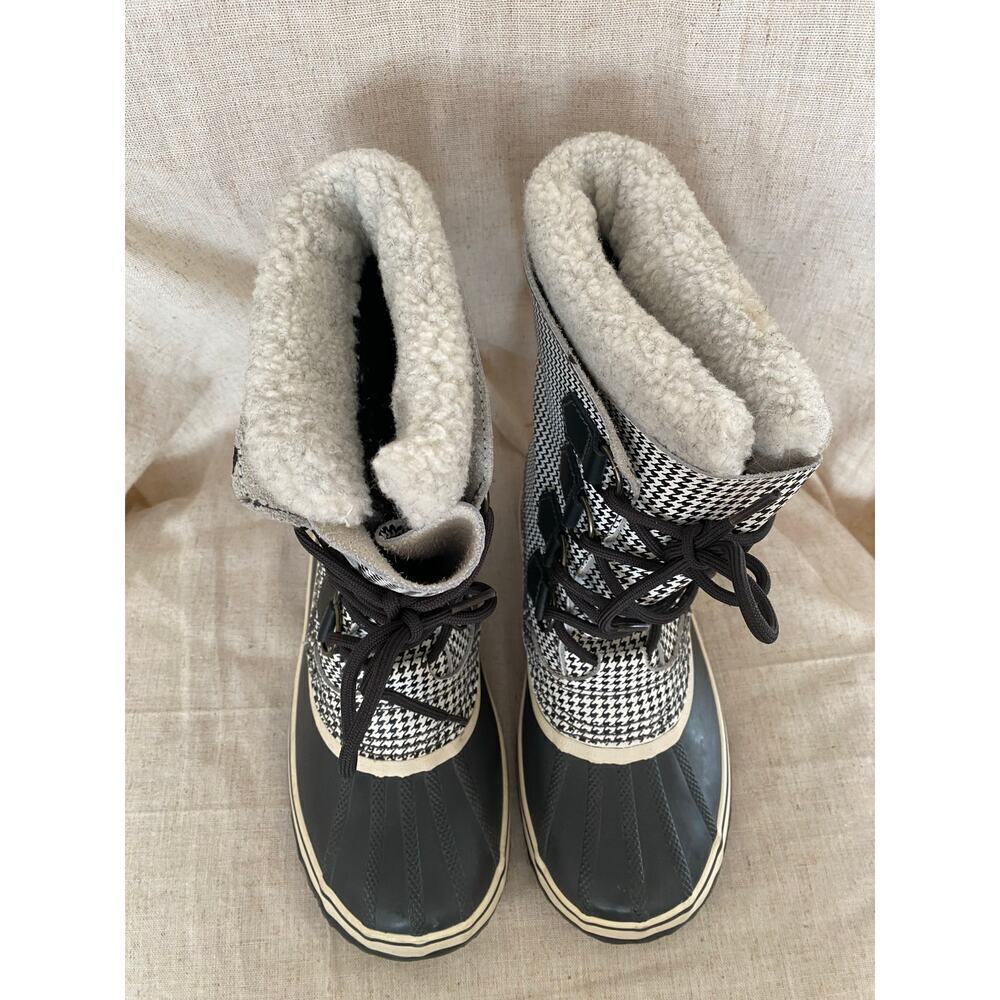 Sorel 1964 Pac Houndstooth Waterproof Snow Women's Boots White Black Size 6 - Picture 8 of 11